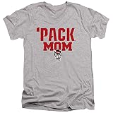 NC State Wolfpack Official Burst Unisex Adult V-Neck T, Athletic Heather, L