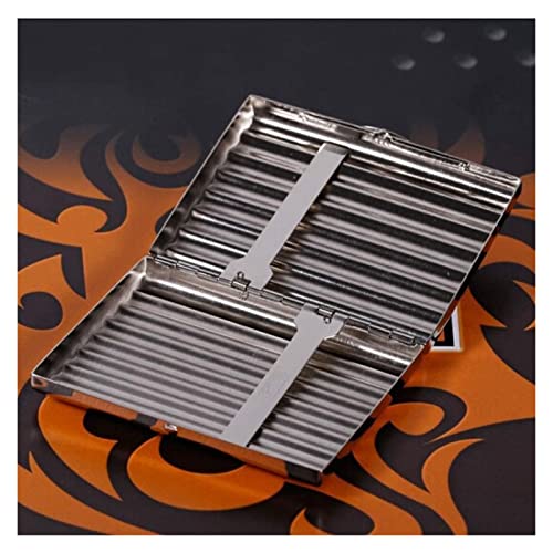 Letrem Cigar Box Cigar Humidor Cigarette Box, Commercial Stainless Steel Waterproof And Cigarette Case, Silver, 20-Piece Copper Corrugated Series The Gift #TOP1