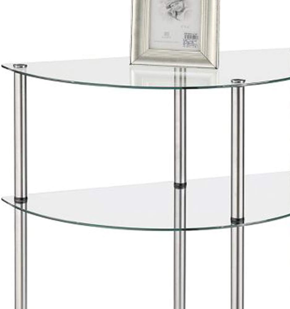 Convenience Concepts Royal Crest Entryway Table, Chrome / Glass