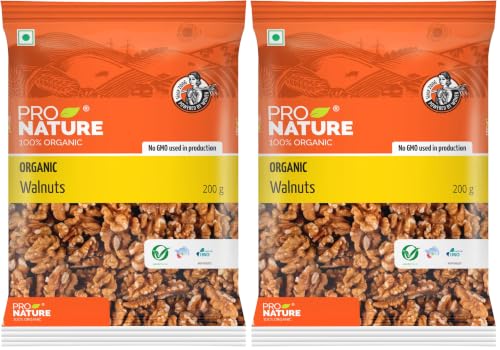 Image of Pro Nature 100% Organic Walnuts, 200G, Dry Fruit (Pack of 2)