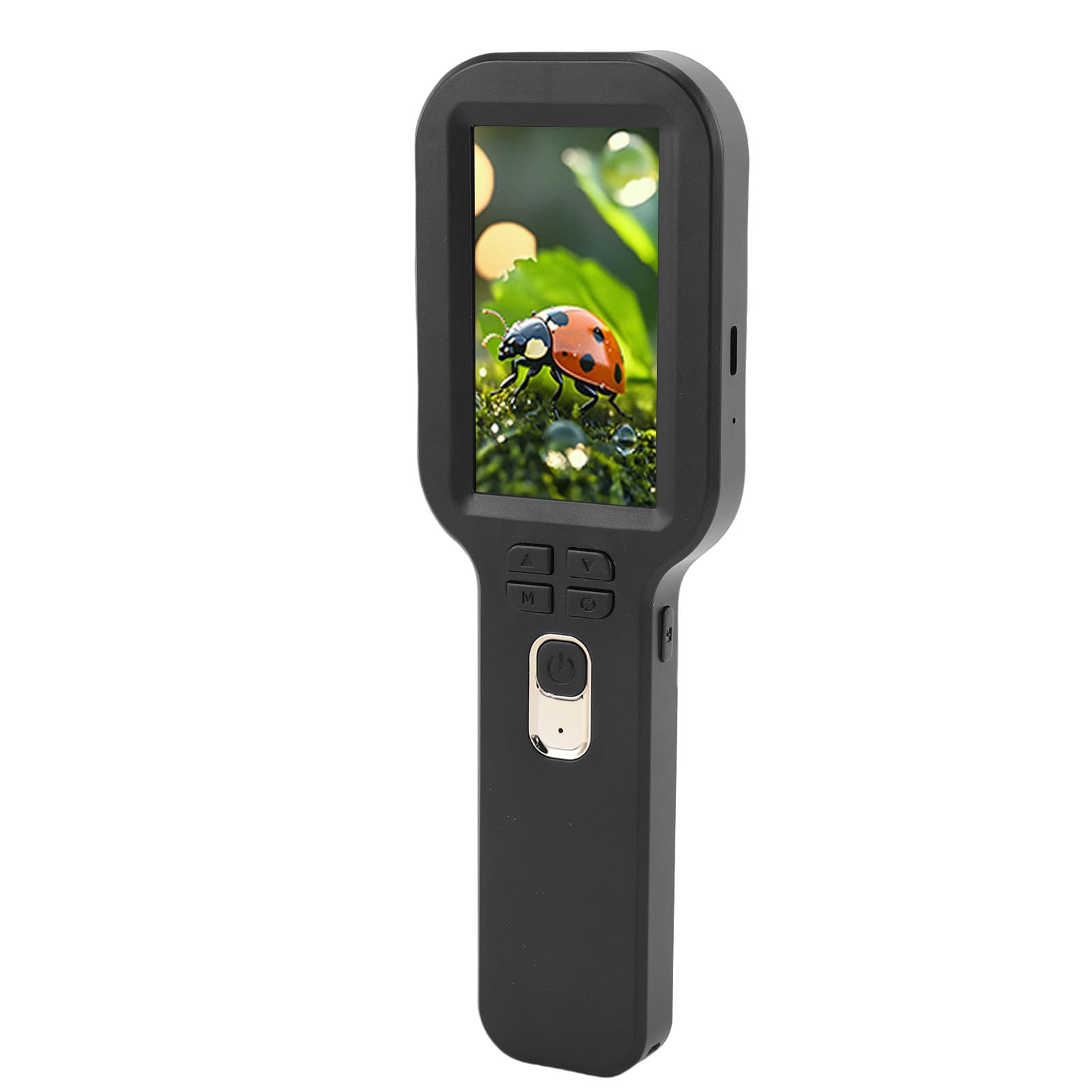 Generic Microscopio de Mano, Lupa Portátil 5X-500X con Luz LED, Lupa Digital de Bolsillo de Doble Lente, para Exploración, Joyería, Reparación, Hojas (Black)