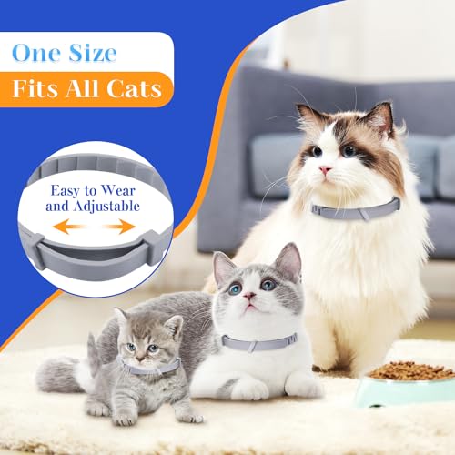 PUPMATE 4-Pack Adjustable Calming Collars for Cats with Cat Pheromones - Relieve Stress and Anxiety, Promotes Relaxation, 60-Day Long-Lasting Comfort, Effective for Calming and Behavior Management
