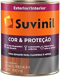 Tinta Esmalte Sintético Cor e Proteção Acetinado Para Madeira e Metal Branco 900ml - SUVINIL - Tinta Esmalte Sintético Cor e Proteção Acetinado Para Madeira e Metal Branco 900ml - SUVINIL