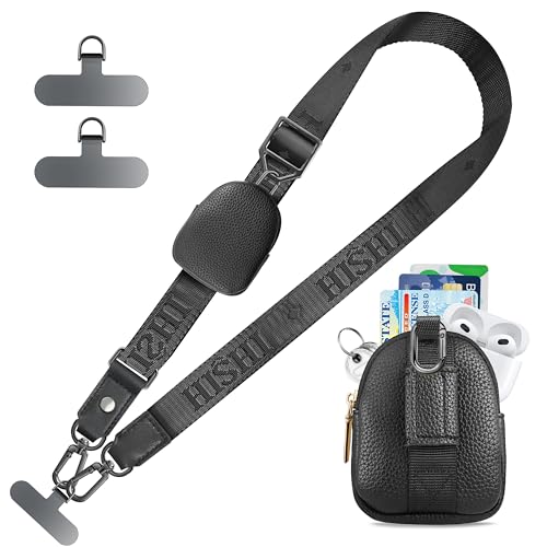 UKON Adjustable Phone Lanyard Crossbody Strap With Wallet Clip-and-Go Strap with Zippered Pouch Widened Phone String for iPhone Hands-Free for Travelling Concerts
