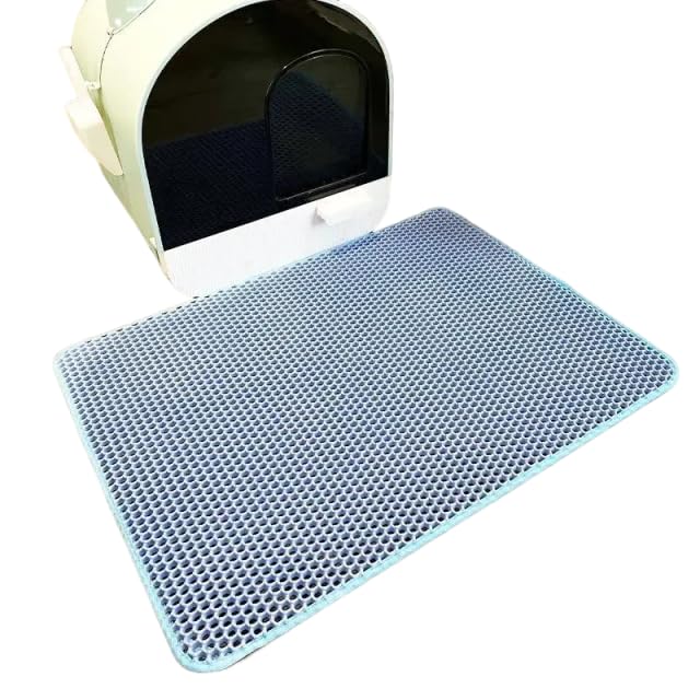 Alfombrilla de arena para gatos, impermeable, de doble capa, antideslizante, lavable, para mascotas, suministros de limpieza para mascotas, 55 x 75 cm