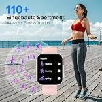 BRIBEJAT Smartwatch Damen mit Telefonfunktion, 2,01 Zoll Touchscreen, 110+ Sportmodi, Fitnessuhr mit Herzfrequenz/SpO2/Schlafmonitor/Menstruationszyklus, IP68 Wasserdicht Uhr für Android iOS，Rosa – Bild 4