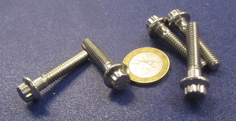 450 Stainless Steel 12 Point PT Bolts 1/4"-20 x 1.25 Length 5 pcs