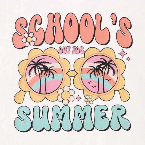 Image of Girls School's Out for Summer Shirt Last Day of School T-Shirt Kids Funny Graphic Summer Break Short Sleeve Tees Tops