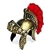 Colonel Pickles Novelties Roman Soldier Legion Gladiator Helmet - Costume Armor - Centurion Gold Headgear w/ Red Feather Plume