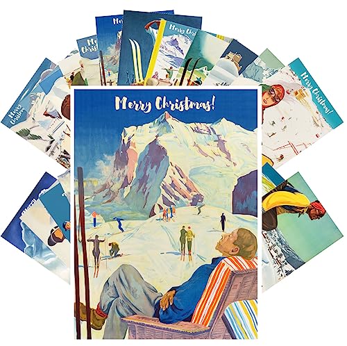 Cartes postales Happy Families Skiing pour en finir avec les voeux virtuels impersonnels