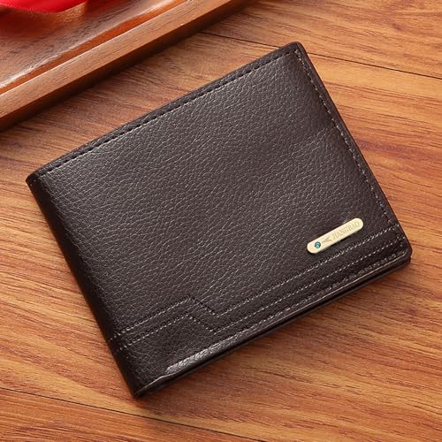 Image of Slim Wallet for Men with Coin Purse, Minimalist Wallet with Zipper, Bifold Mens Wallets with Credit Card Holder, PU Leather Men's Wallet with Money Clip, Carteras Para Hombres (Coffee L)