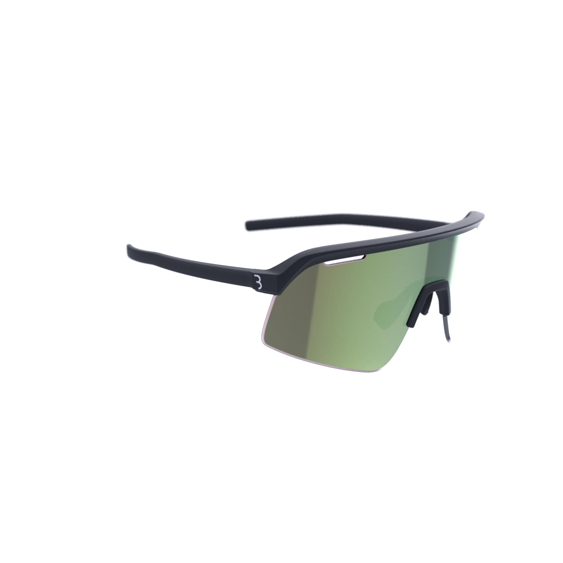 BBB Cycling Glasses High Contrast Sports Glasses Professional Cycling Sunglasses Men and Women 100% UV Protection Gravel Bike Road Bike & MTB Valor FLUX Matt Black Green BSG-81