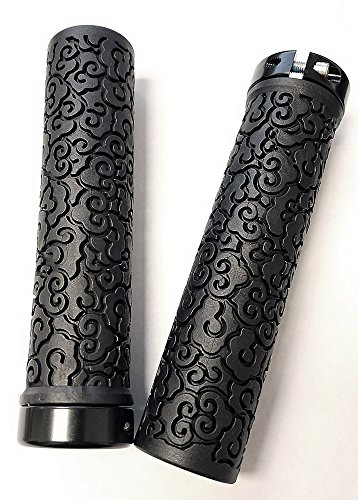 VELO Rubber Handlebar Grips with Alloy Ring, Length: 130mm, Handlebar Diameter: 22.2mm(7/8"), BMX