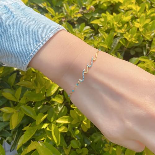 Happy Birthday Gifts for Women, Gift Ideas for Sister Best Friend Sister-in-law Mom Bonus-mom Daughter, Inspirational Jewelry for Retirement, Wave Bracelet for Women2