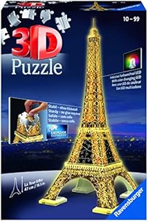 Ravensburger Eiffel Tower - Night Edition - 216 Piece 3D Jigsaw Puzzle for Kids and Adults - Easy Click Technology Means Pieces Fit Together Perfectly