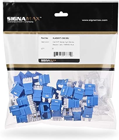 Signamax - Cat 6 MT-Series Unscreened Keystone Jack, Blue, 25-PK
