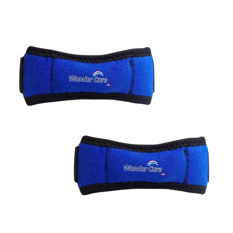 Image of Wonder Care Neoprene Adjustable Patella Knee Support With Silicon Insert For Knee Pain,Patella Tendon Support For Gym Squats,Running,Patellar Tendon Strap Men & Women Free Size (2,Blue)
