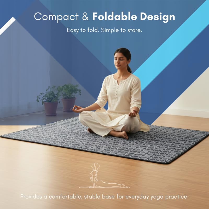 Image of FITMAT Premium Foldable Floor Mattress for Sleeping | Compact & Portable Folding Bedding with Carry Straps | Lightweight Mat Topper for Home, Yoga, Travel & Guests (48 * 72)