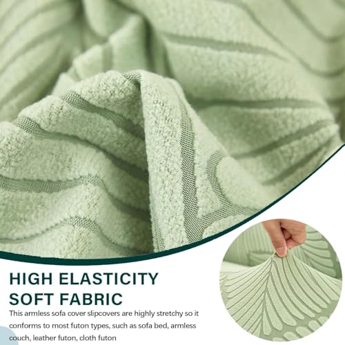 Funda elástica para sofá cama sin brazos grande universal plegable verde 4