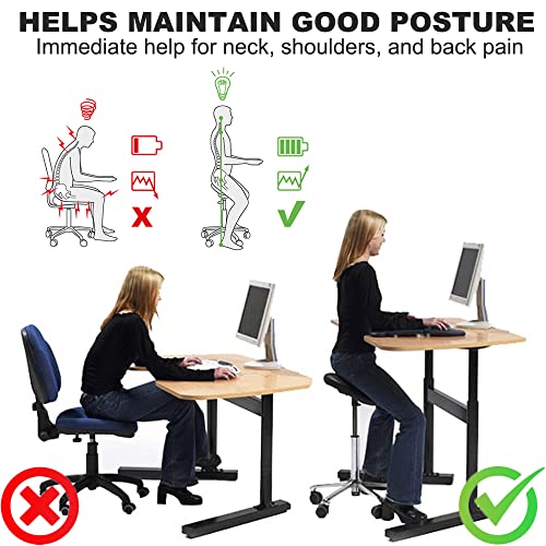 La Feier Saddle Stool Rolling Chair For Lab Clinic Dentist Medical Massage Salon Facial Spa Tattoo Kitchen Drafting, Adjustable Hydraulic Stool With Backrest And Wheels(Coffee Brown) #TOP2