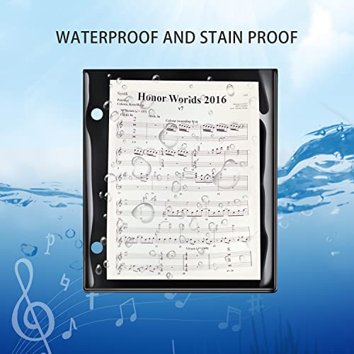 12 Pieces Black Flip Folio Marching Band Music Files Holder Flip Folder Pages Sheet 7.3 X 6.3 Inches Pvc Waterproof Window Pages Musical Flip Folder With 2 Holes For Music Files #TOP4