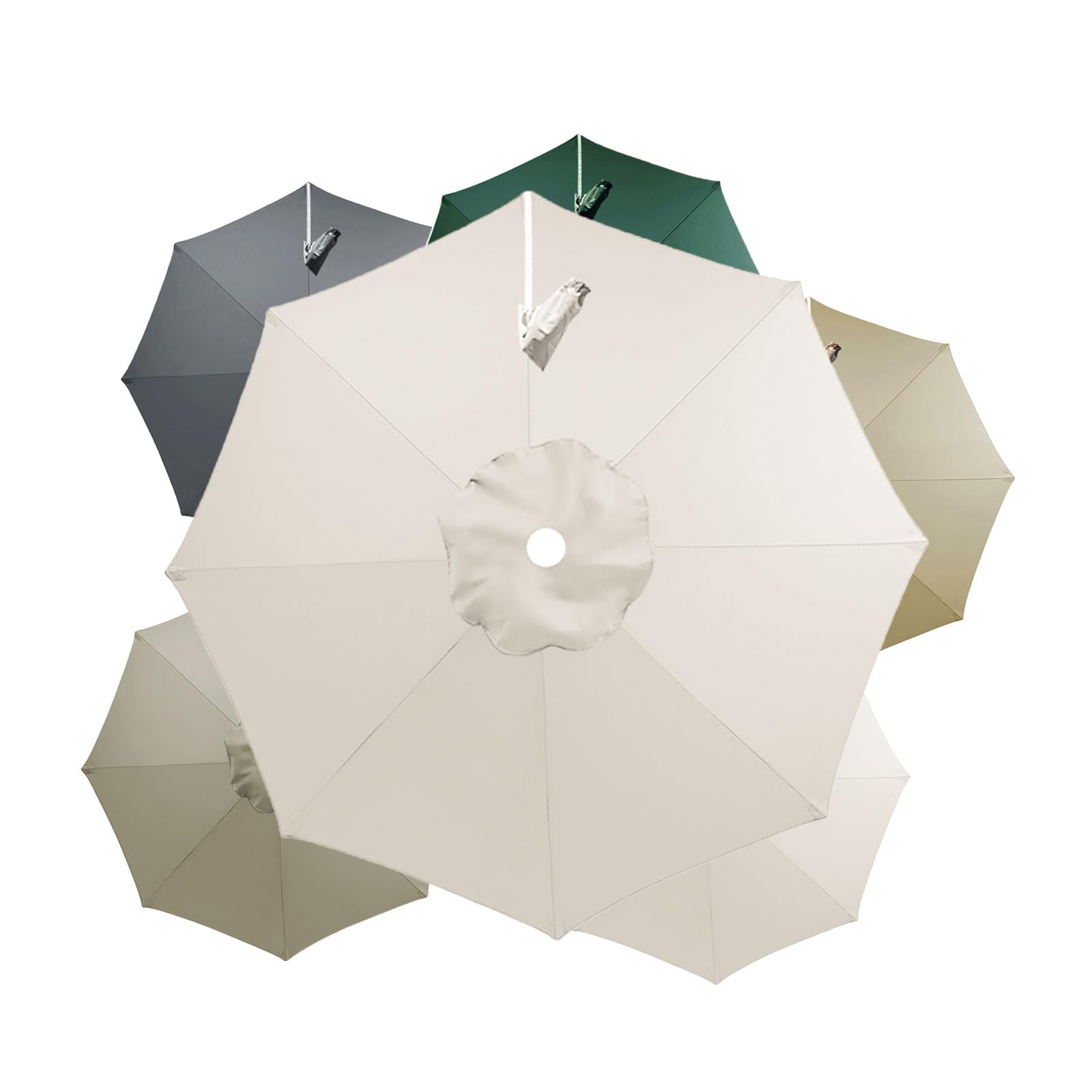Kdqrmvv Milkywhite Cantilever 3.5M Parasol Replacement Canopy 8 Arm For Patio Replacement Parasol Cover