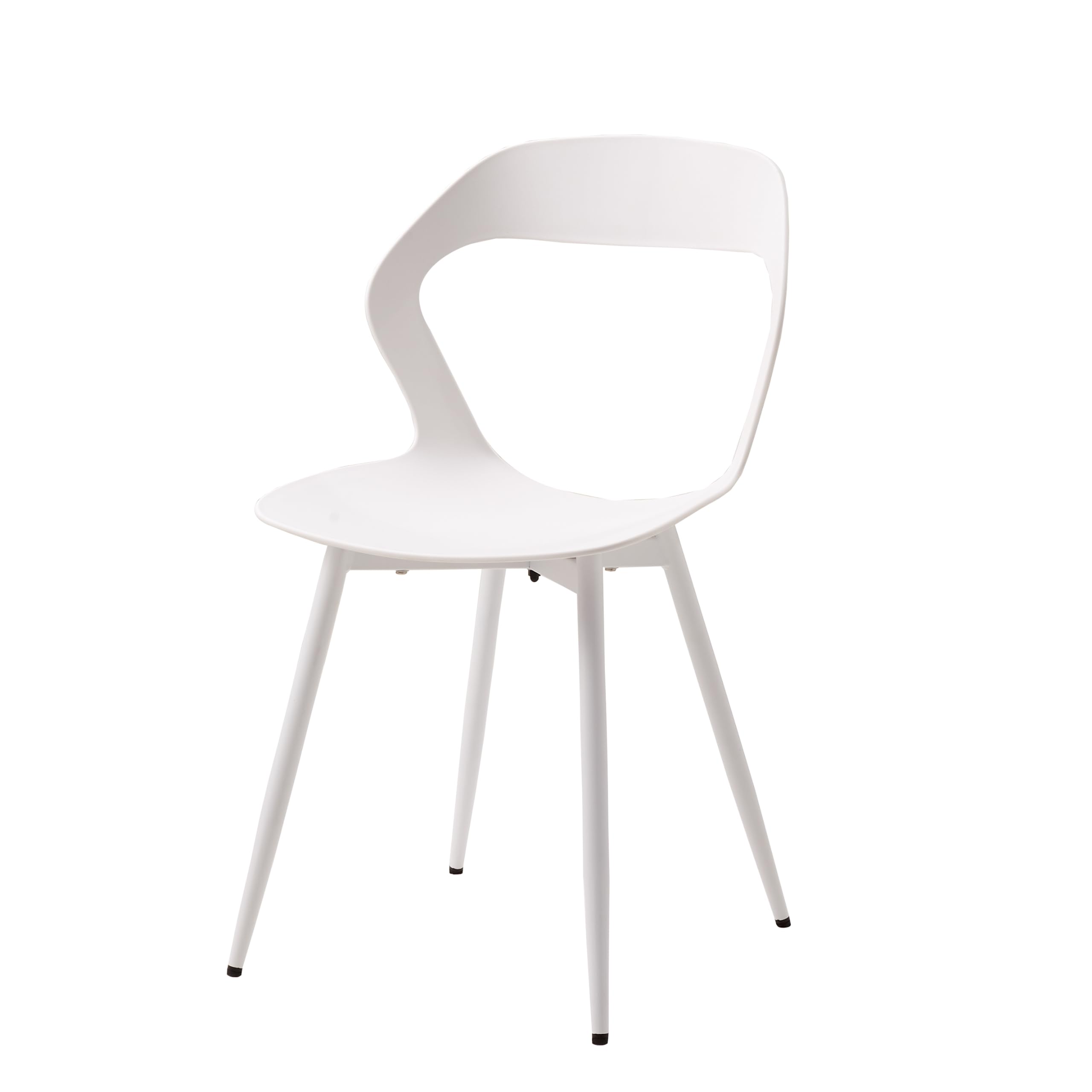 GrandCA HOME Pack de 6 Sillas de Comedor o Silla de Oficina con Patas de Metal, Sillas de Cocina para Sala de Estar, Comedor, Sala de Reuniones, Blanco + Blanco