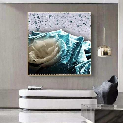 Impression d'art mural KEBIA affiche de luxe simple roses végétales 65x65cm pour maison