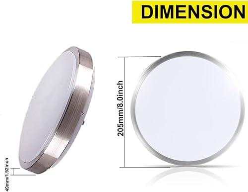 Miniatura 5 de Luces de techo LED de 8 pulgadas, iluminación empotrada redonda, 5000 K blanco natural, 12 W, 880 lúmenes, 80 W, equivalente incandescente