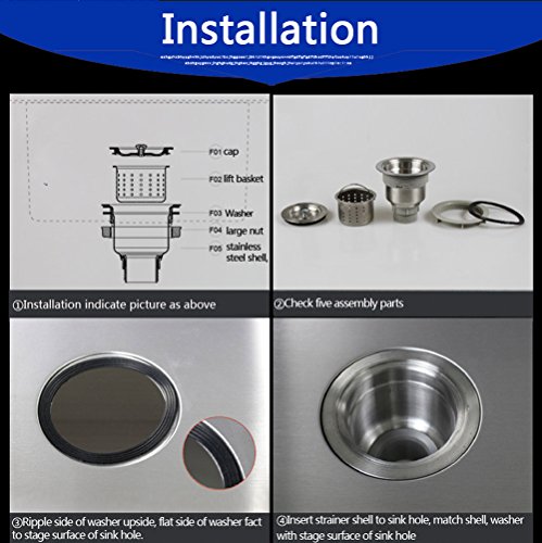 Colador de acero inoxidable para fregadero de cocina miniatura 5