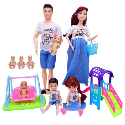 Juguetes para muñecas, 1 Juego de muñecas Embarazadas de 12 Pulgadas, articulación móvil, Embarazada con bebé en la Barriga para niños, Juguetes, Accesorios para casa de para niñas, Juego Fam