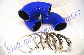 3X Blue Silicone Elbow Coupler Hose 4 Ply 2.75