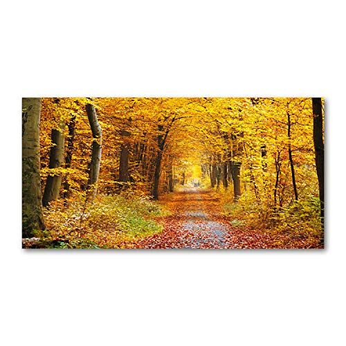 Toile paysage forêt d'automne jaune Tulup impression haut de gamme