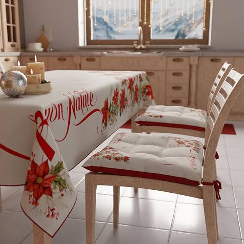 Nappe de Noël rectangulaire de fabrication italienne supérieure 140 x 300 - 5