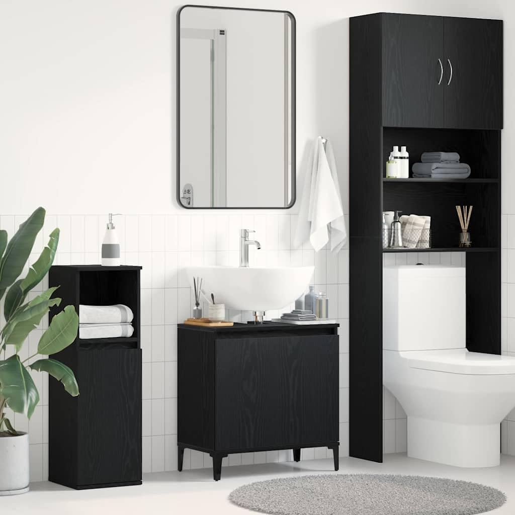Mobile Lavabo Bagno Rovere Nero 58 x 33 x 60 cm