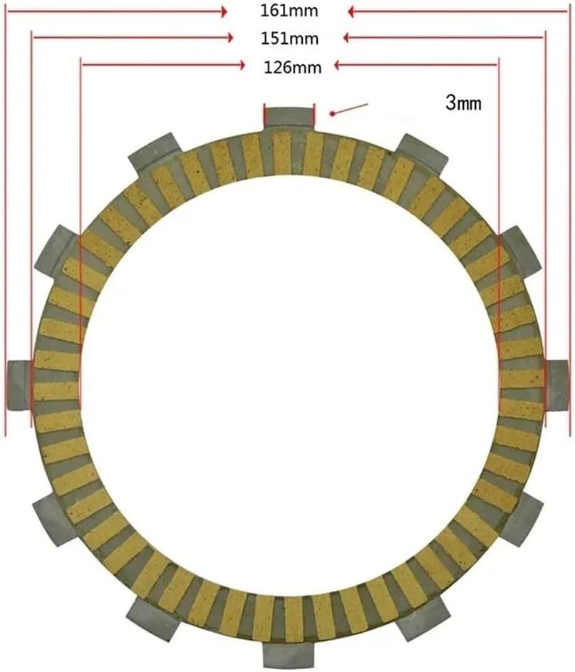 Clutch Friction Plate Kit Motorcycle Friction Clutch Disc Plates 10Pcs for GSX-R1300 GSX1300R for Ha&yabusa 1300 1999 2000 2001