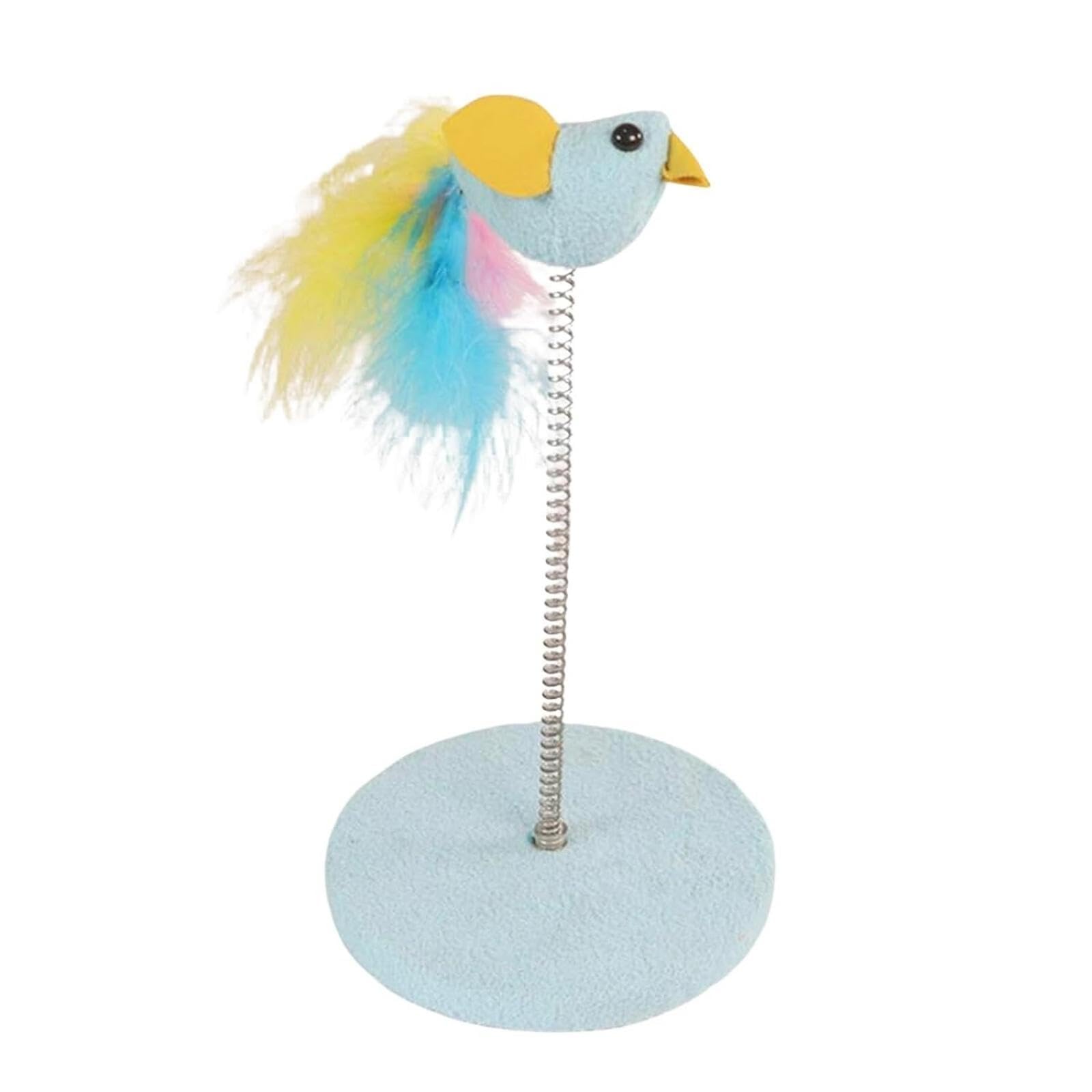 Cat Toy,Cat Wand Stand Teaser Toy,Interactive Cat Toy With Spring&Feather Teaser For Kittens&Cats