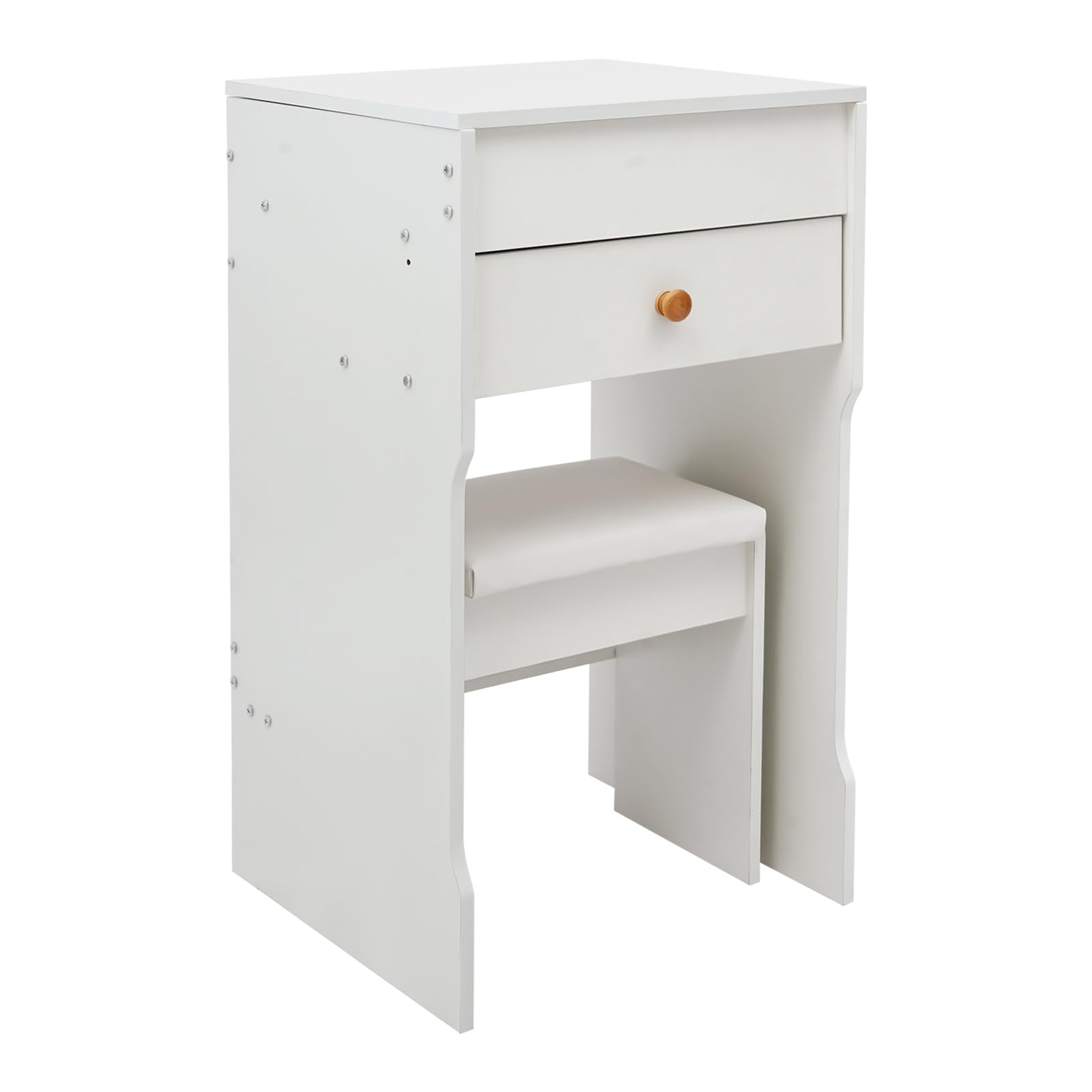 Tocador 3 en 1 pequeño, de pie, tocador con espejo abatible, juego de tocador para dormitorio, capacidad de carga de 90 kg, para apartamento, habitación pequeña