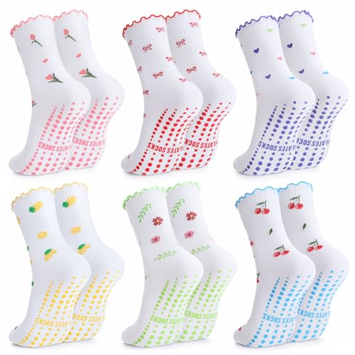 Image of Pilates Grip Yoga Socks for Women Cute Non Slip Socks