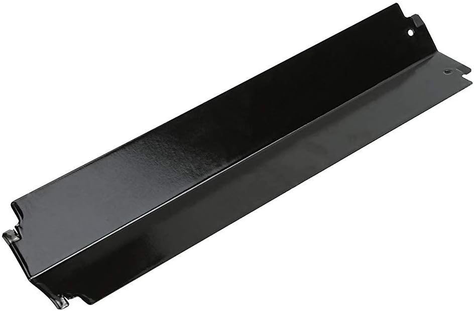 A single black porcelain-coated steel grill heat tent, showing its V-shape design.