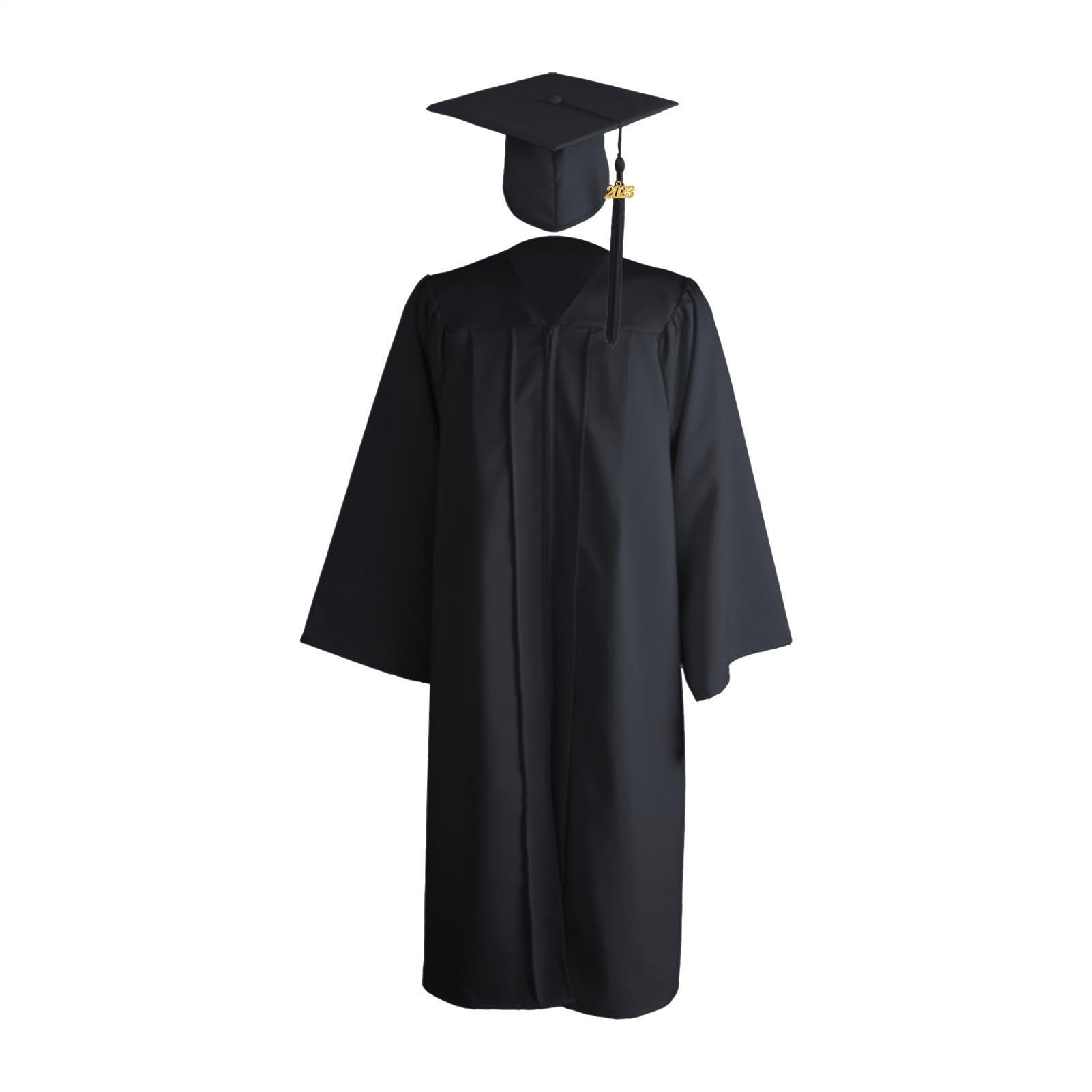 Bata con borlas y gorra de graduación universitaria con cremallera 8