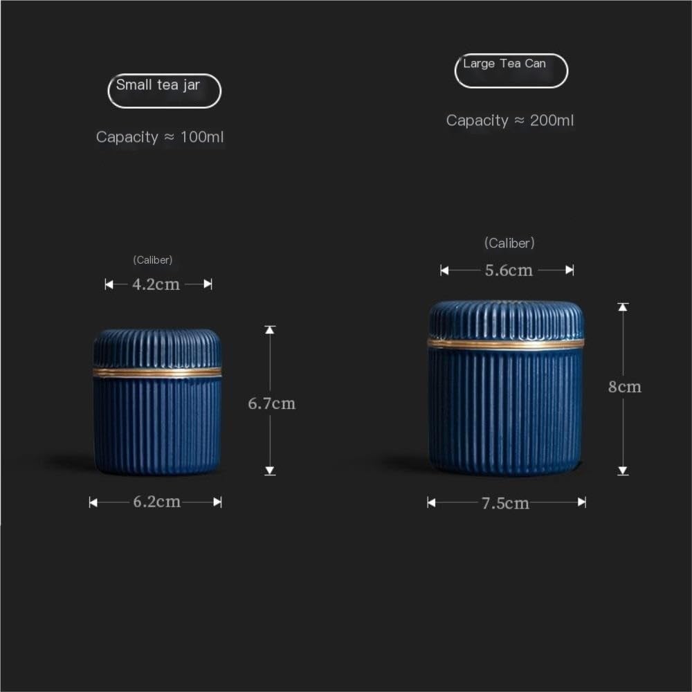 SDdPulse Serbatoio di stoccaggio del tè in ceramica Bulk Barattolo di stoccaggio del tè per la casa Piccolo barattolo rotondo barattolo sigillato Set da tè retrò Set creativo di cinque barattoli Set