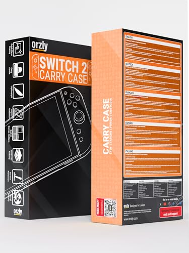 Image of Orzly Case Compatible with Nintendo Switch 2 - Protective Travel Carry Case with Screen Padding, Game Card & microSD Slots, Zipped & Open Pockets for Accessories - 7.9 inch Gift Boxed
