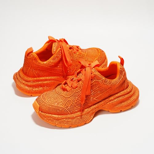 Cape Robbin Johanna Sneakers, Chunky Sneakers Women, Trendy Rhinestone Platform Sneakers, Chunky Black & White Sneakers Women 6