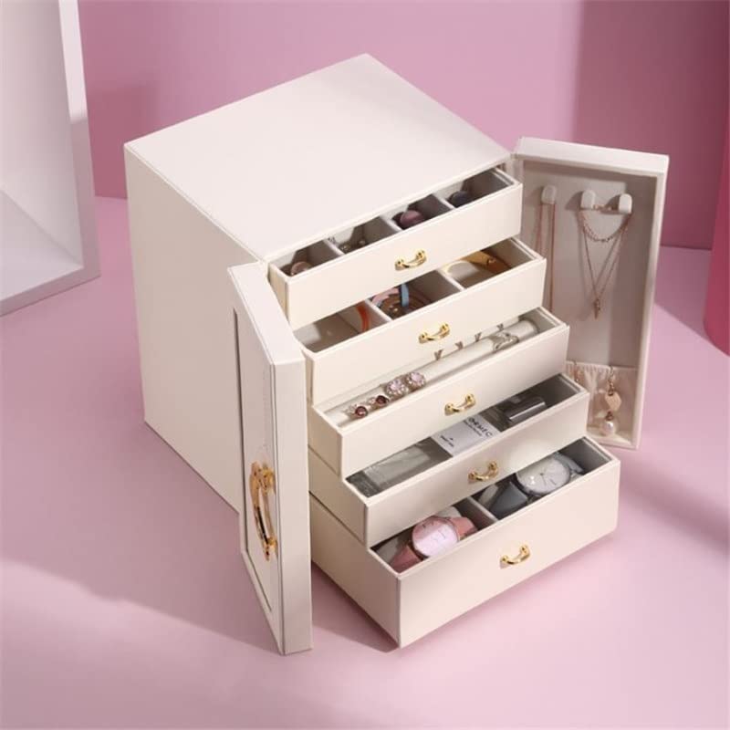 Boîte de rangement de bijoux double porte, un cadeau idéal en cuir PU