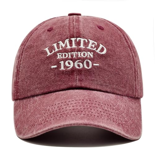 Image of 65th Birthday Gifts for Women, Happy 65th Birthday Decorations Men Woman, 65 Year Old Gift Ideas, Vintage 1960 Birthday Baseball Caps Adjustable, Washed Cotton Hats for Mom Wife Aunt Sister Friends