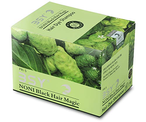 Image of 3 IN 1 Natural 5-Min Hair Colour Shampoo Black | Ammonia Free Long Lasting Hair Color Noni Fruit Extract No Hair Loss Grey Coverage Hair Dye for Women & Men (20ml-6 Sachet)