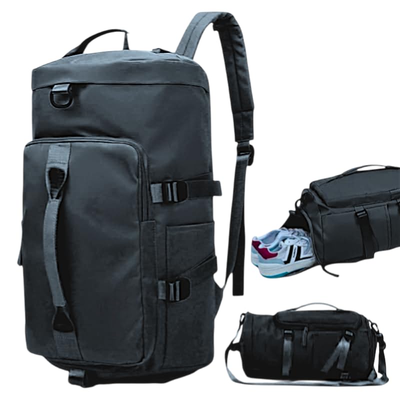 SHAKTISM 36L Gym Duffel Bag, 46cm x 25cm x 25cm, Multipurpose Travel Backpack with Shoe Compartment (Blue)-image-21