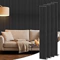 4 Pack Wood Slat Wall Panels 96" x 12.6" Wood Slat Acoustic Panels for Wall and Ceiling - 3D Textured Acoustic Wall Panels, Sound Absorbing Panel (Black)