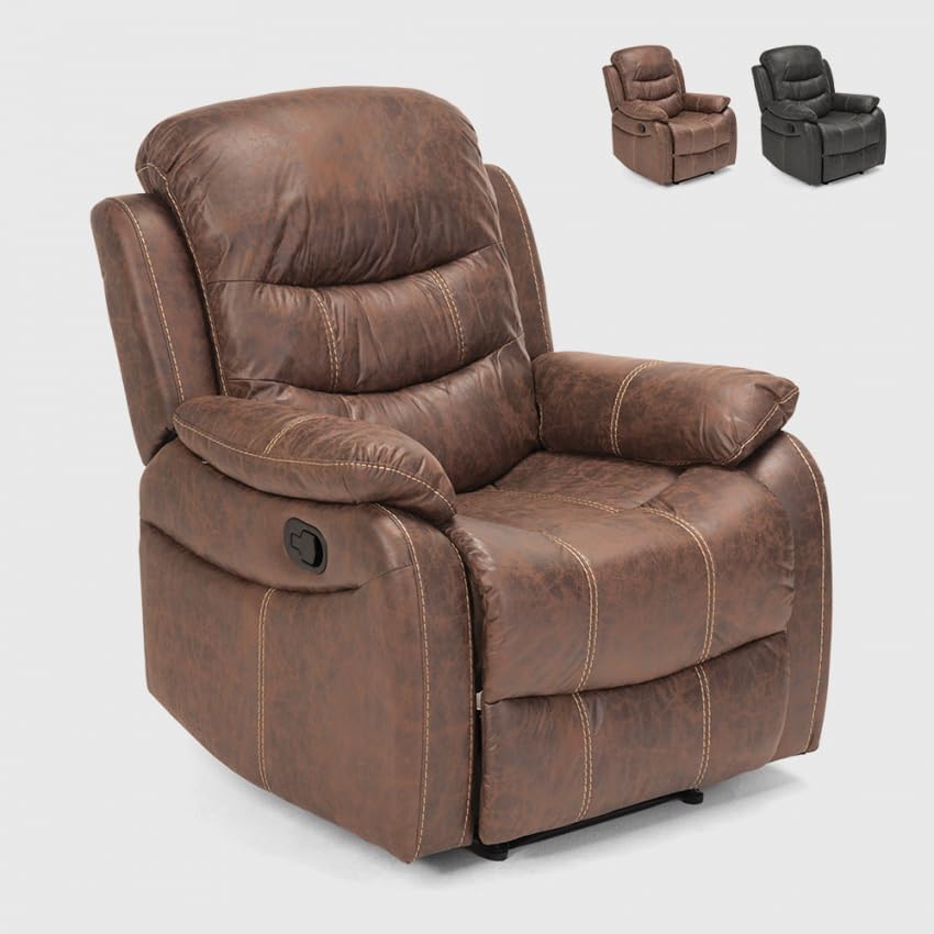 Fauteuil relax inclinable manuel contre le mal de dos similicuir marron Panama